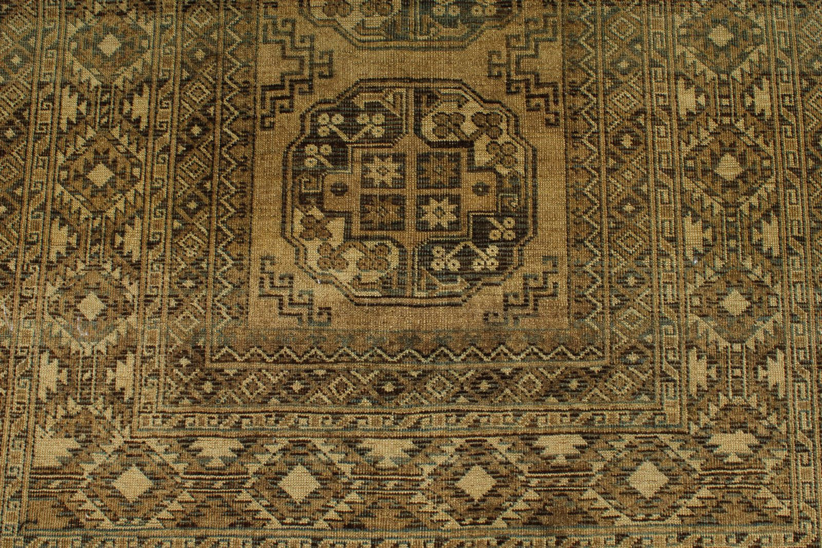 4x6 Brown and Brown Turkish Tribal Rug