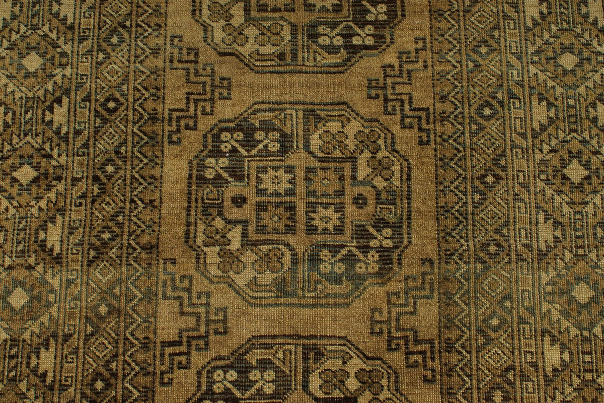 4x6 Brown and Brown Turkish Tribal Rug