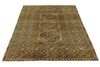 4x6 Brown and Brown Turkish Tribal Rug