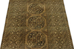 4x6 Brown and Brown Turkish Tribal Rug