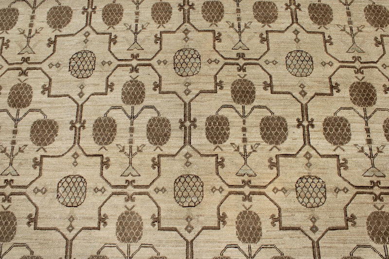 9x12 Ivory Turkish Tribal Rug