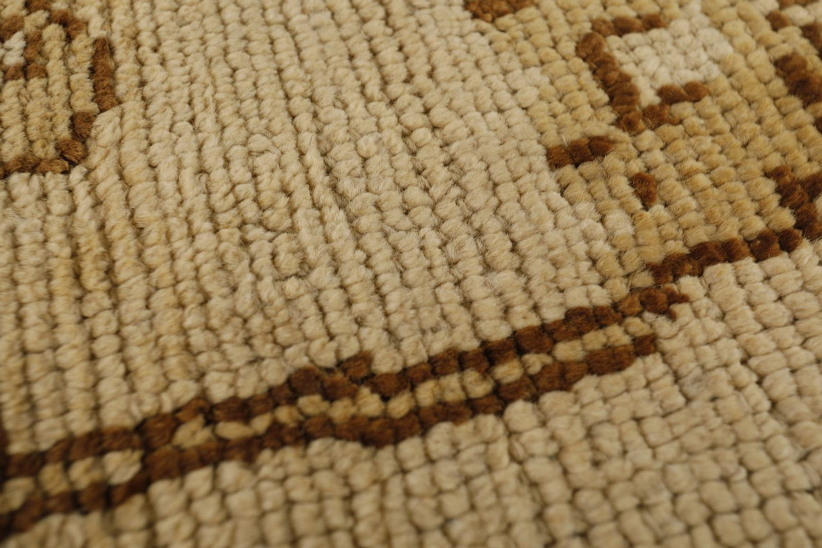 7x12 Brown and Ivory Turkish Tribal Rug