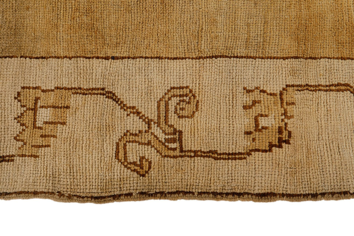 7x12 Brown and Ivory Turkish Tribal Rug