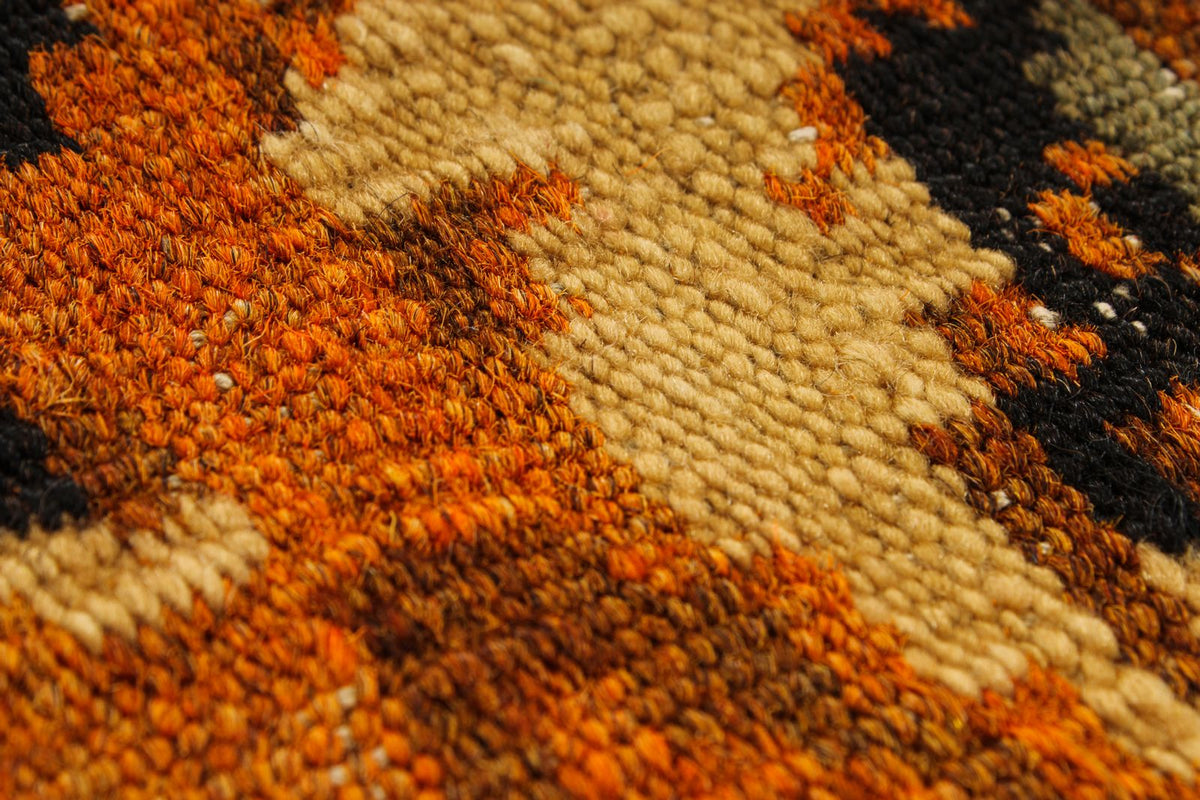 7x13 Black and Multicolor Turkish Tribal Runner