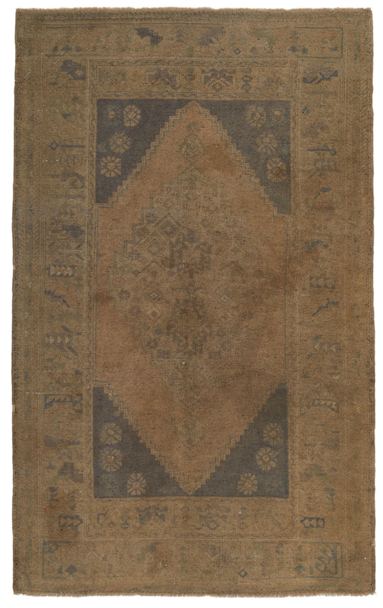 4x7 Ivory Turkish Tribal Rug