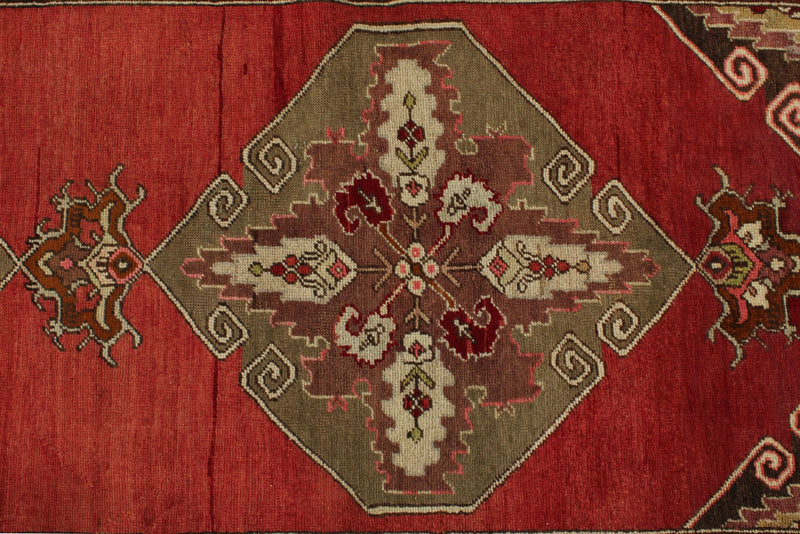 4x11 Red and Green Turkish Tribal Runner