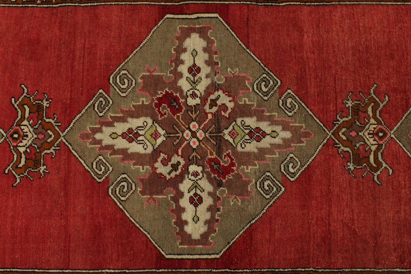 4x11 Red and Green Turkish Tribal Runner