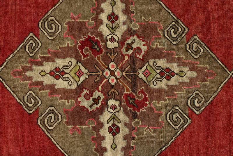 4x11 Red and Green Turkish Tribal Runner