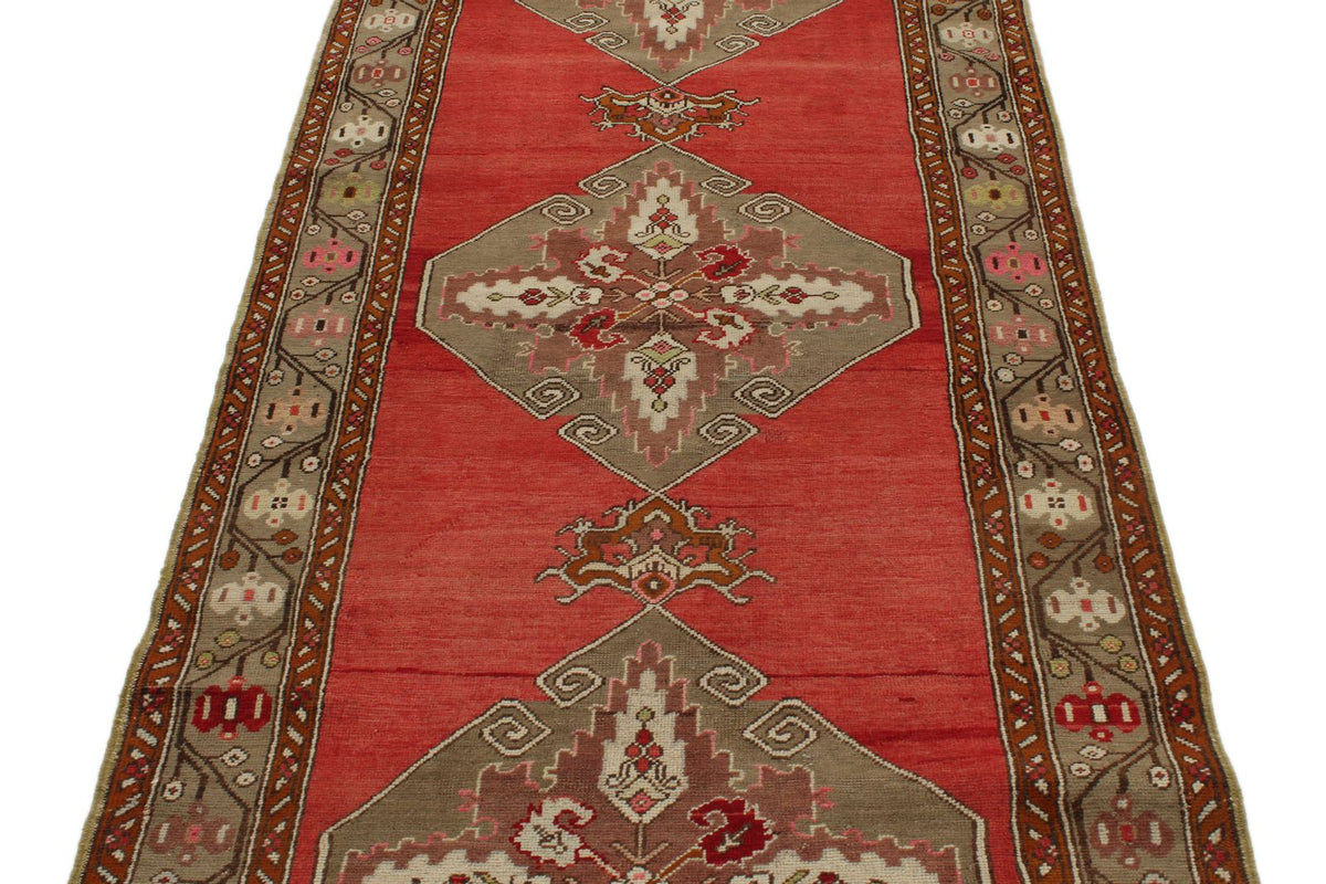 4x11 Red and Green Turkish Tribal Runner
