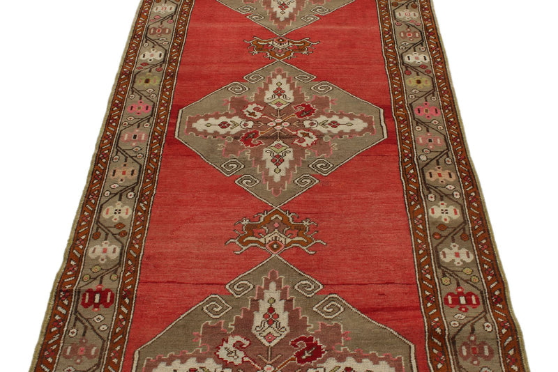 4x11 Red and Green Turkish Tribal Runner