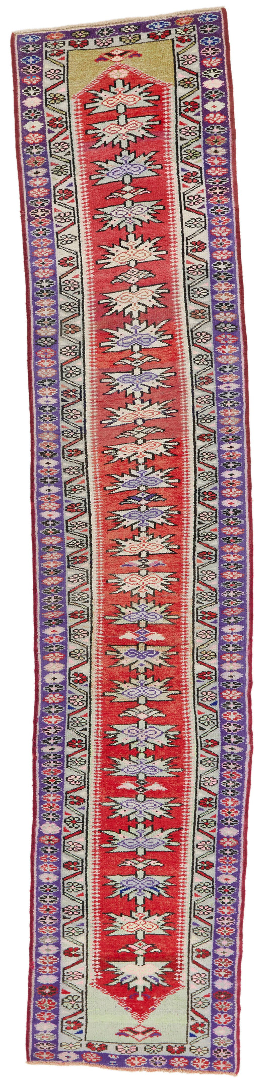 3x12 Red and Purple Turkish Tribal Runner