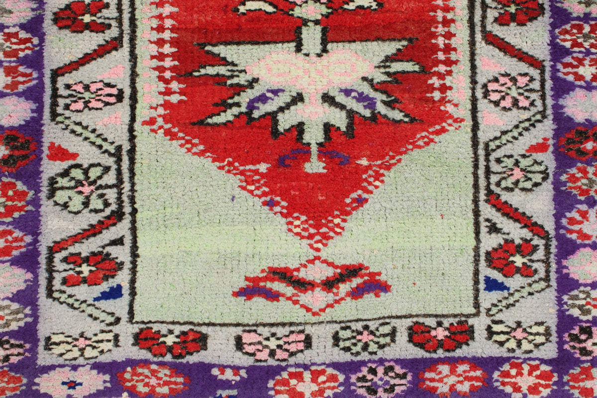 3x12 Red and Purple Turkish Tribal Runner