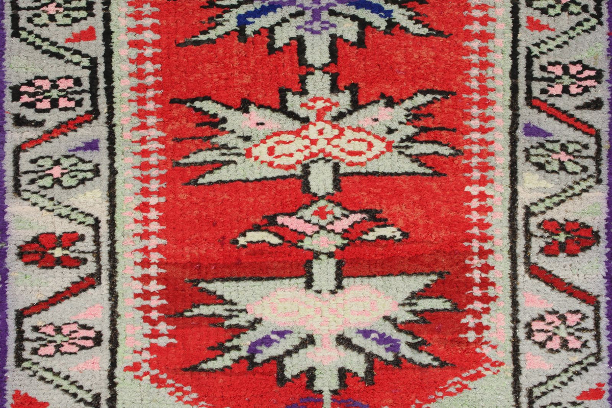 3x12 Red and Purple Turkish Tribal Runner