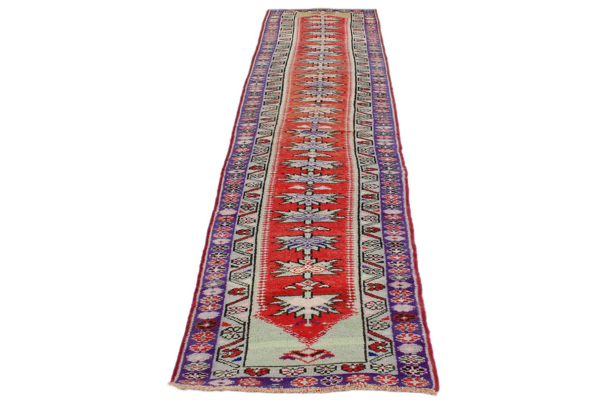 3x12 Red and Purple Turkish Tribal Runner