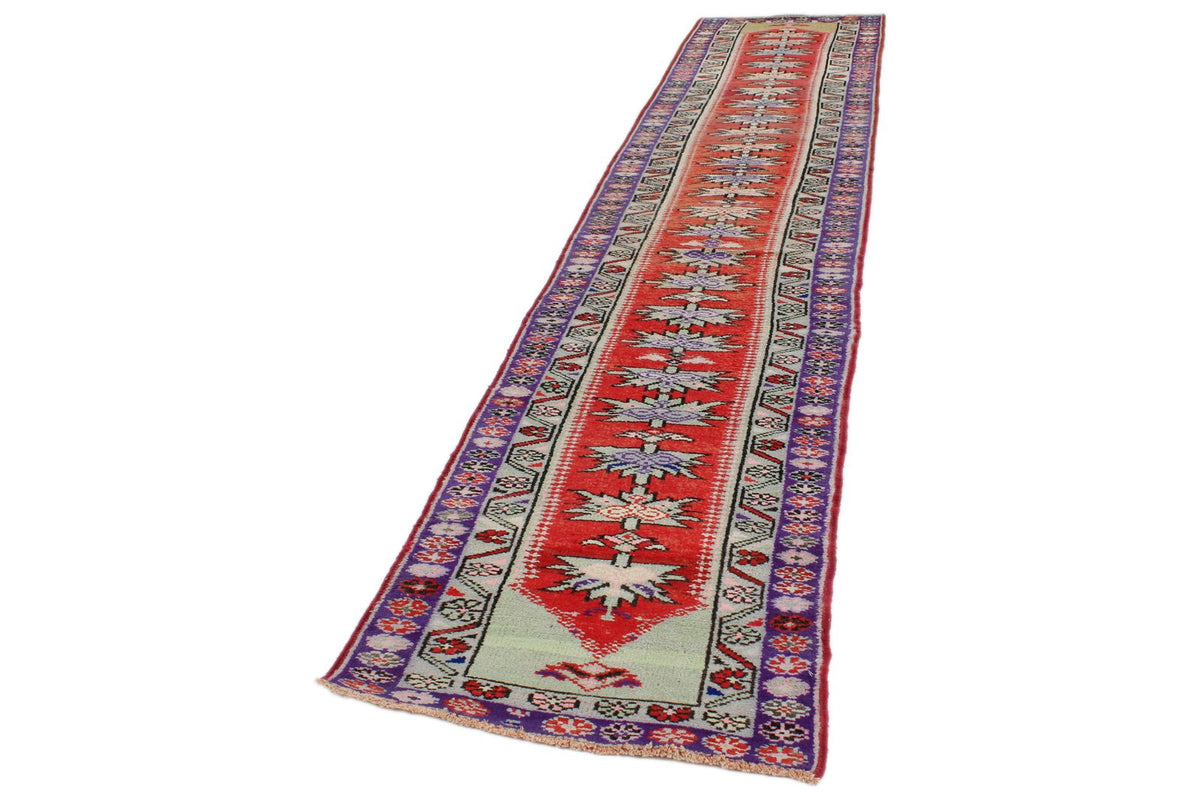 3x12 Red and Purple Turkish Tribal Runner
