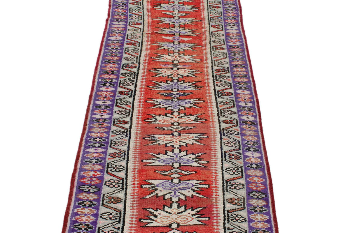 3x12 Red and Purple Turkish Tribal Runner