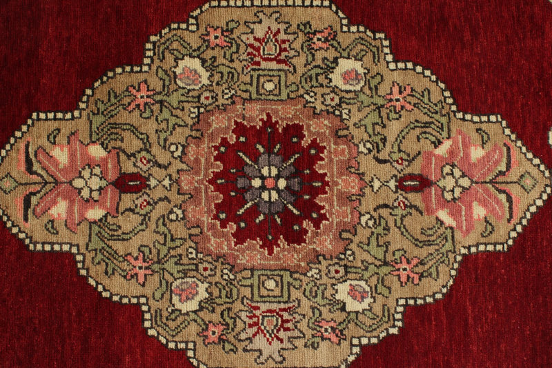 4x11 Red and Ivory Turkish Tribal Runner