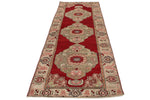4x11 Red and Ivory Turkish Tribal Runner