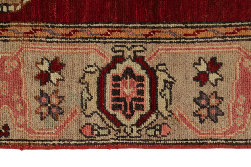 4x11 Red and Ivory Turkish Tribal Runner