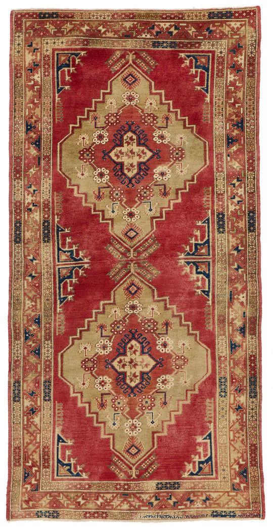 5x9 Red and Green Turkish Tribal Rug
