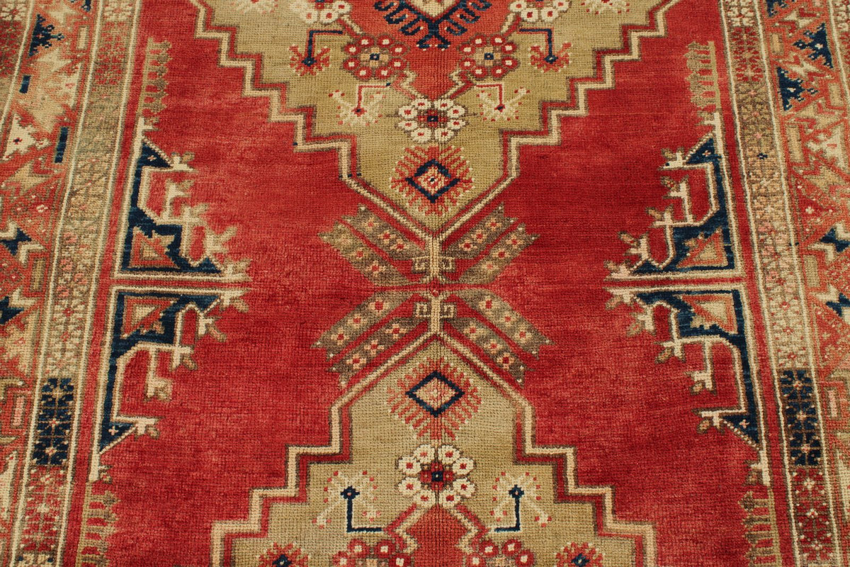 5x9 Red and Green Turkish Tribal Rug