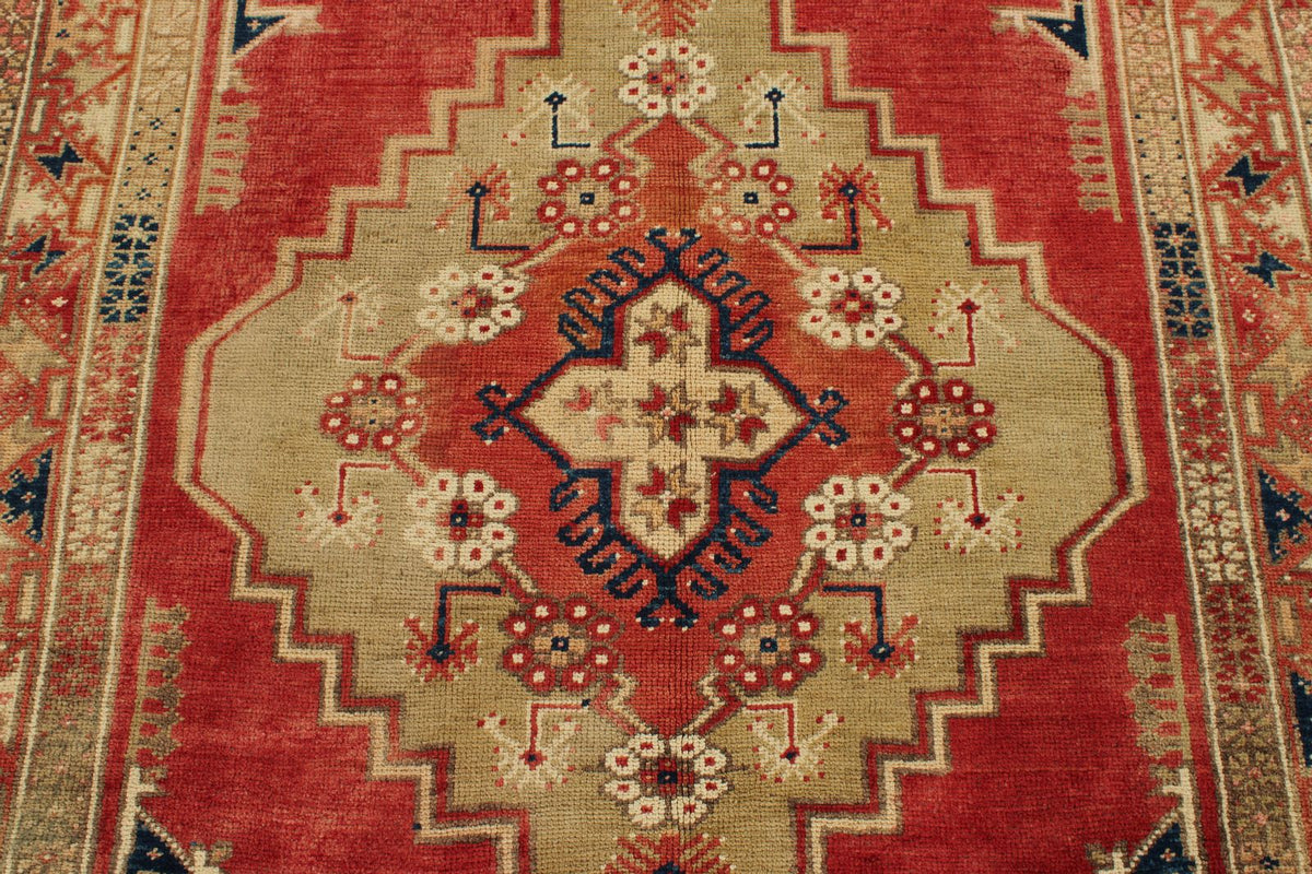 5x9 Red and Green Turkish Tribal Rug