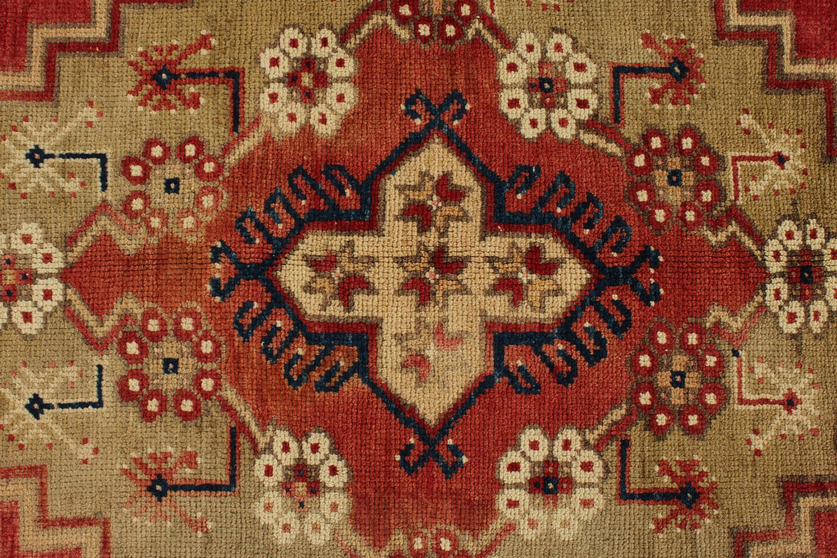 5x9 Red and Green Turkish Tribal Rug
