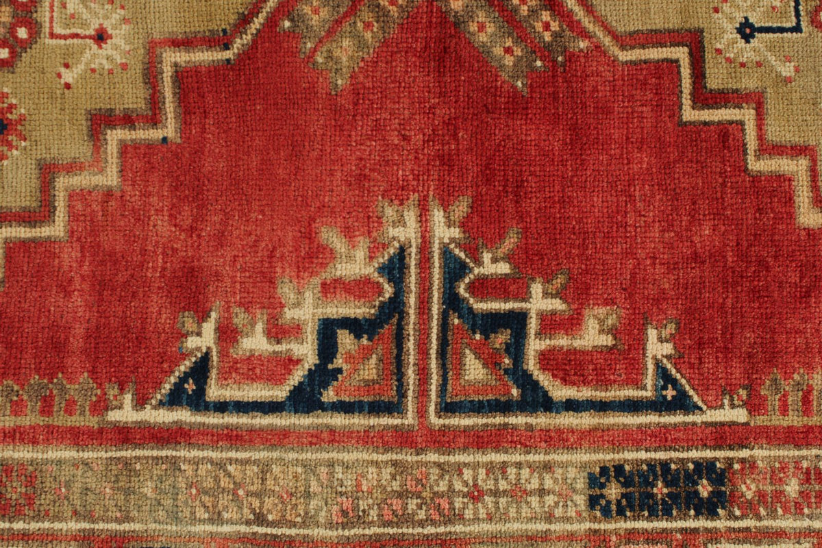 5x9 Red and Green Turkish Tribal Rug