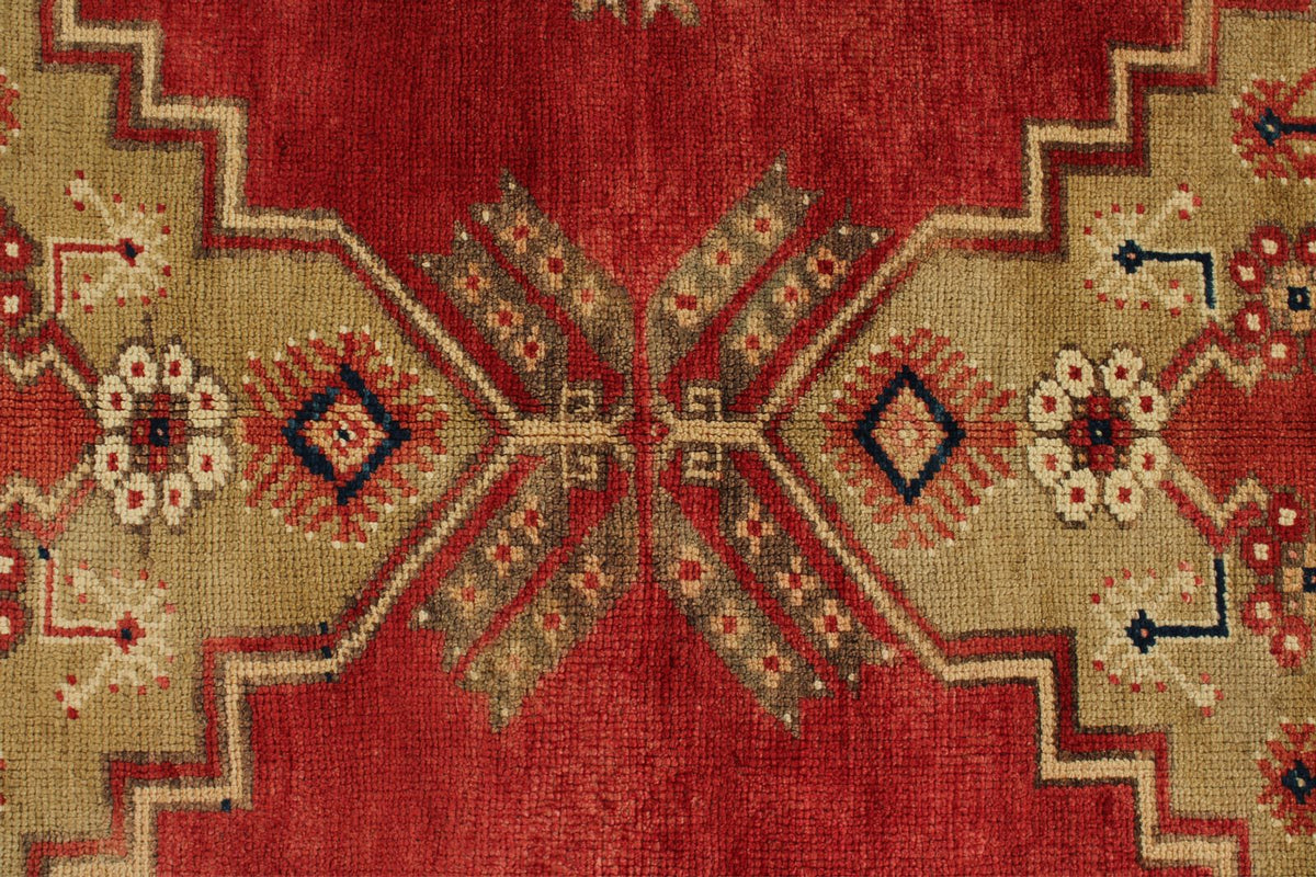 5x9 Red and Green Turkish Tribal Rug