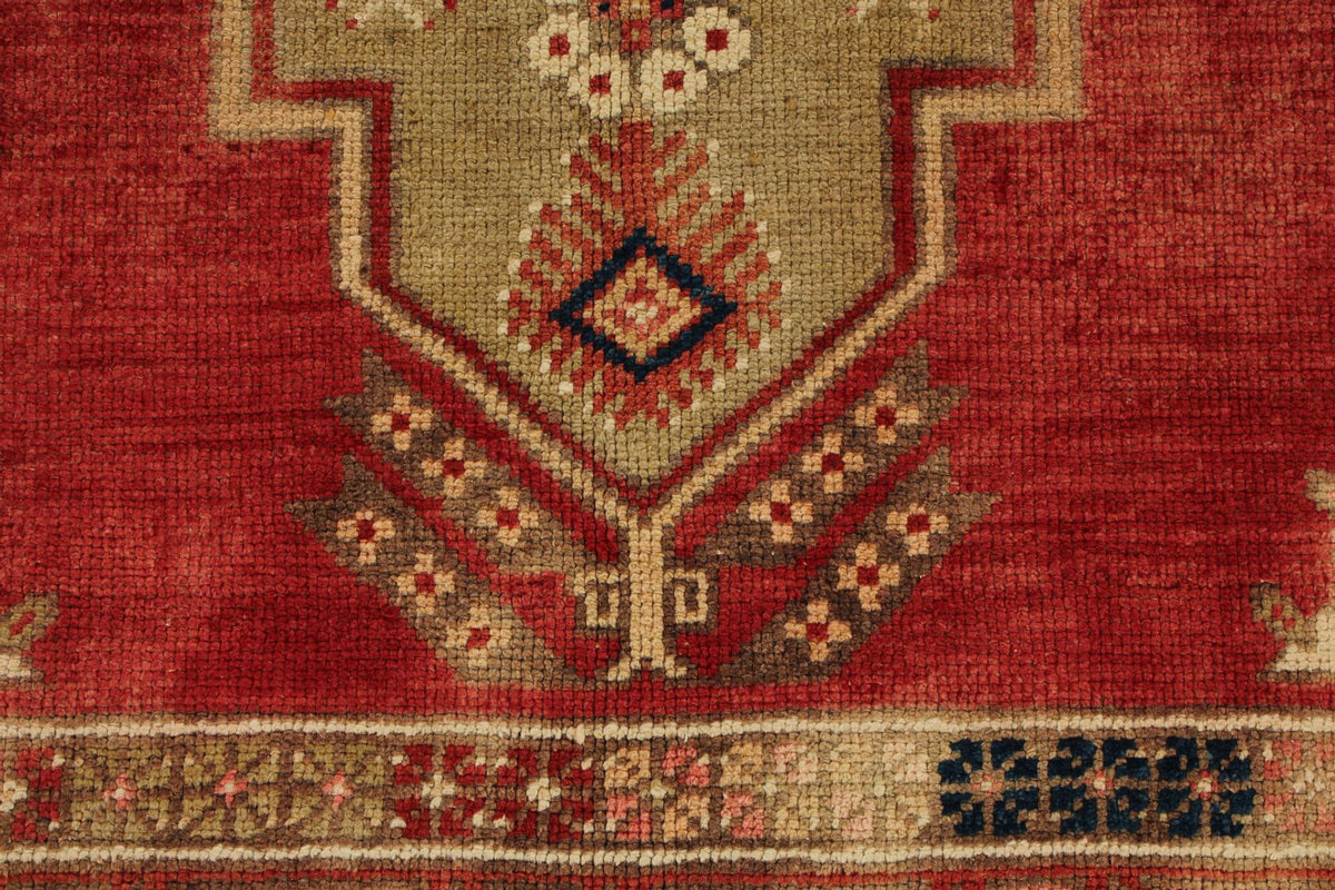 5x9 Red and Green Turkish Tribal Rug