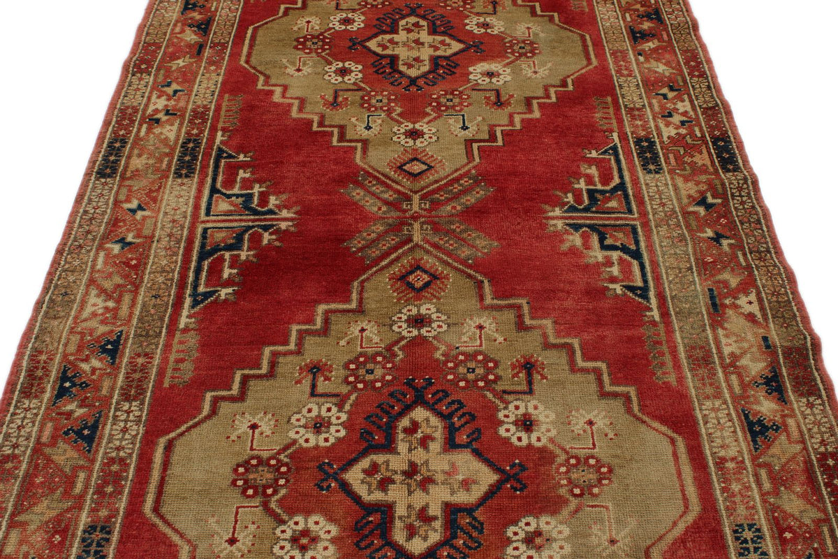 5x9 Red and Green Turkish Tribal Rug