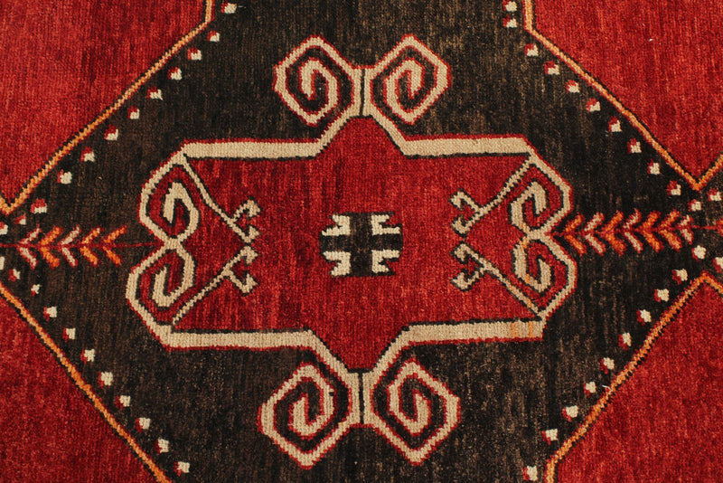 4x13 Red and Brown Turkish Tribal Runner