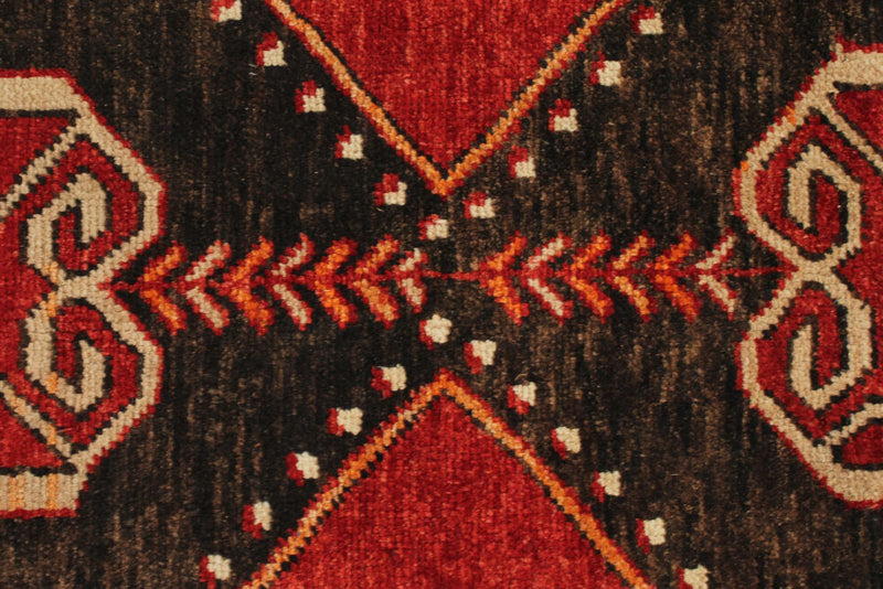 4x13 Red and Brown Turkish Tribal Runner
