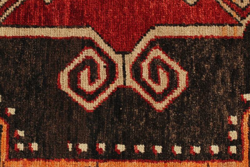 4x13 Red and Brown Turkish Tribal Runner