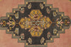 3x8 Pink and Gold Turkish Tribal Rug