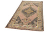 3x8 Pink and Gold Turkish Tribal Rug