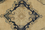4x11 Ivory and Blue Turkish Tribal Runner