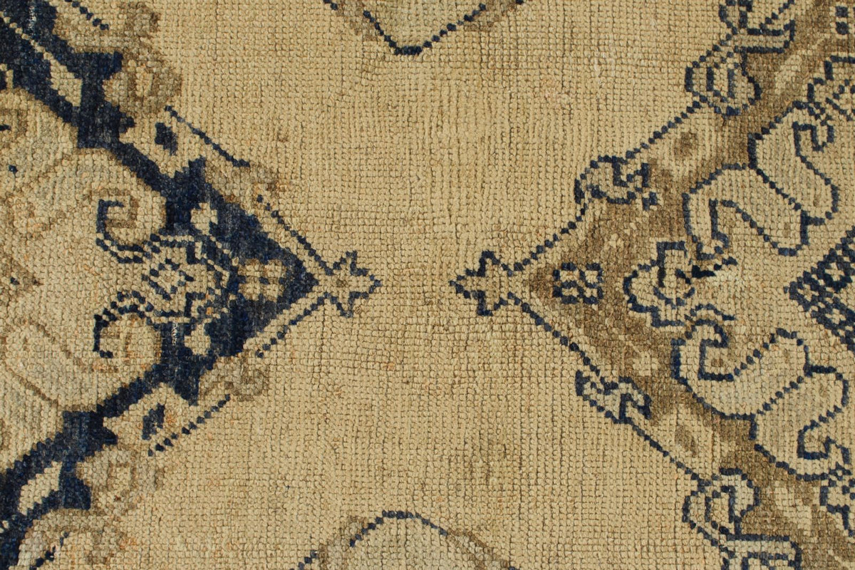 4x11 Ivory and Blue Turkish Tribal Runner