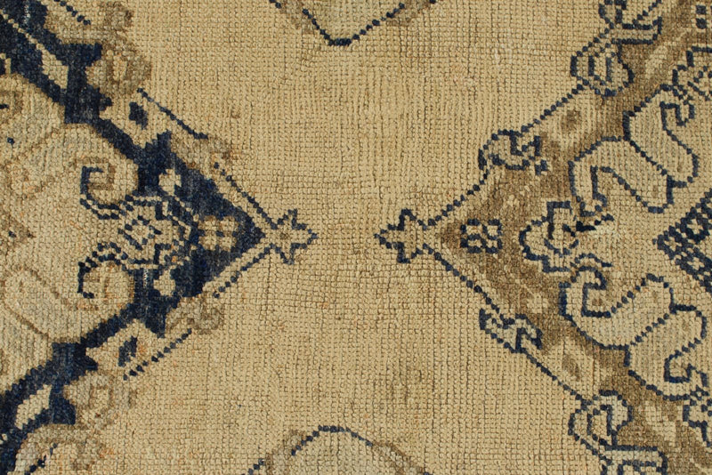 4x11 Ivory and Blue Turkish Tribal Runner
