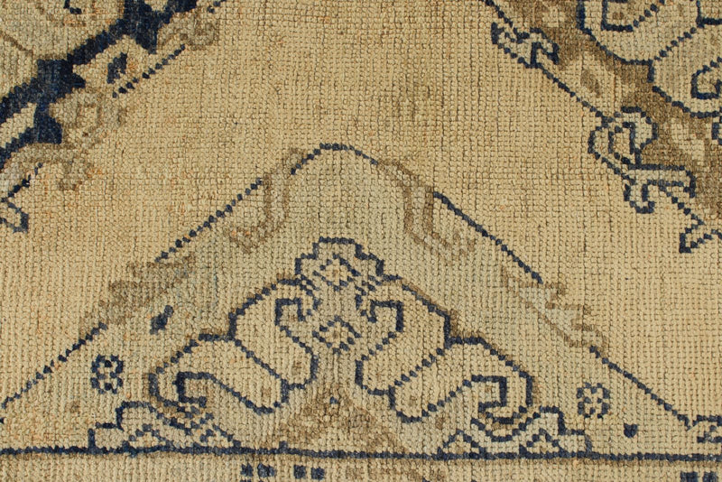 4x11 Ivory and Blue Turkish Tribal Runner