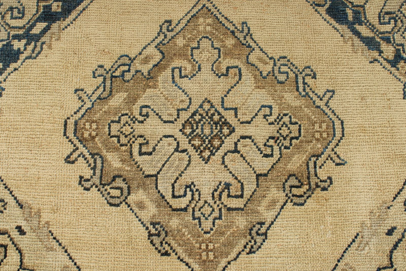 4x11 Ivory and Blue Turkish Tribal Runner