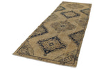 4x11 Ivory and Blue Turkish Tribal Runner