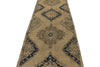 4x11 Ivory and Blue Turkish Tribal Runner