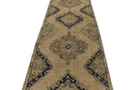 4x11 Ivory and Blue Turkish Tribal Runner