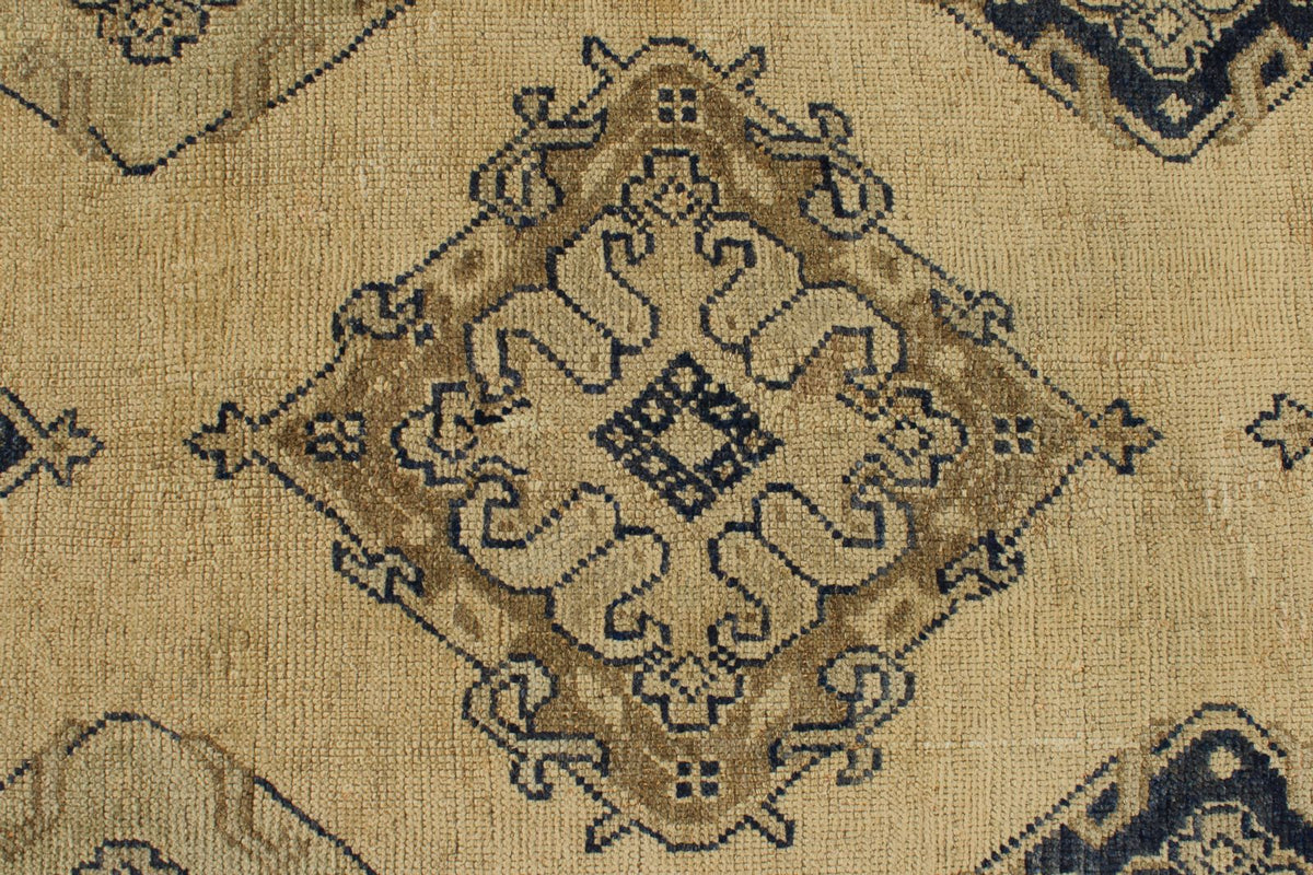 4x11 Ivory and Blue Turkish Tribal Runner