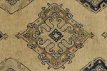 4x11 Ivory and Blue Turkish Tribal Runner