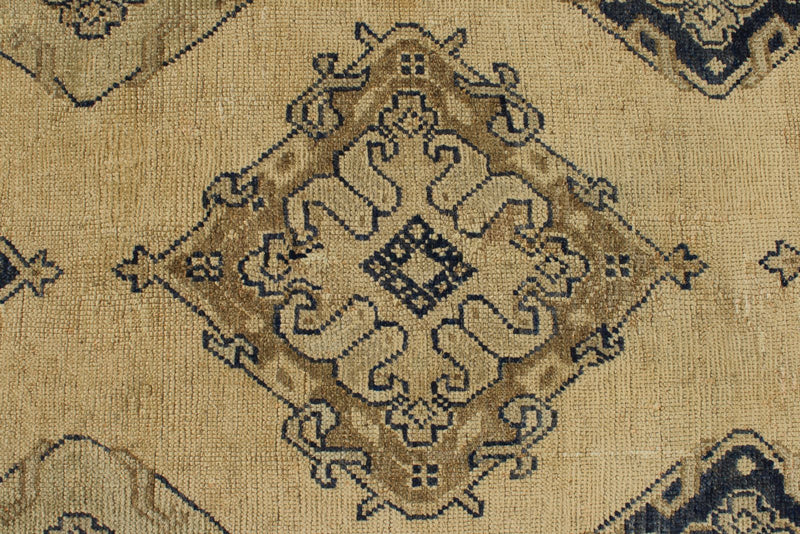 4x11 Ivory and Blue Turkish Tribal Runner
