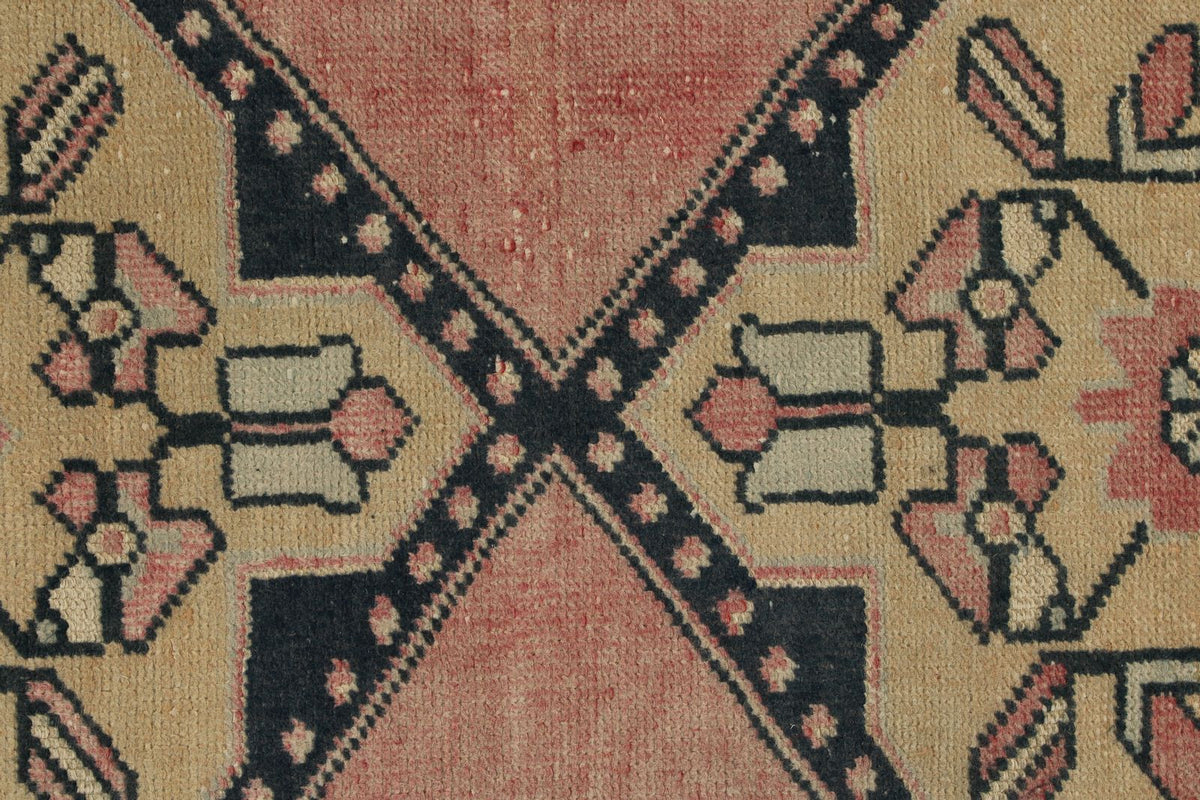 3x10 Pink and Gold Turkish Tribal Runner
