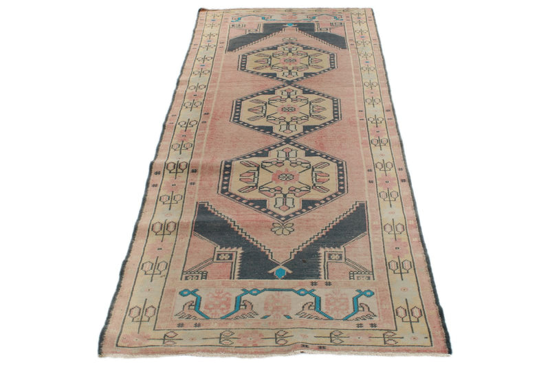 3x10 Pink and Gold Turkish Tribal Runner