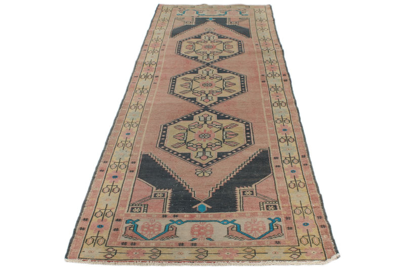3x10 Pink and Gold Turkish Tribal Runner